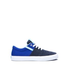 Tenis Bajos Supra STACKS II VULC Niños Azul Real/Azul Marino/Blancas (MX-27342)